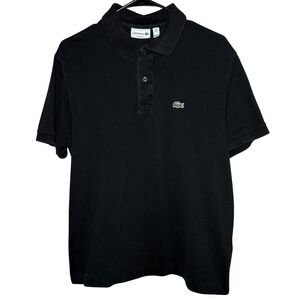 Lacoste Classic Fit Polo Men XL Black Short Sleeve Cotton